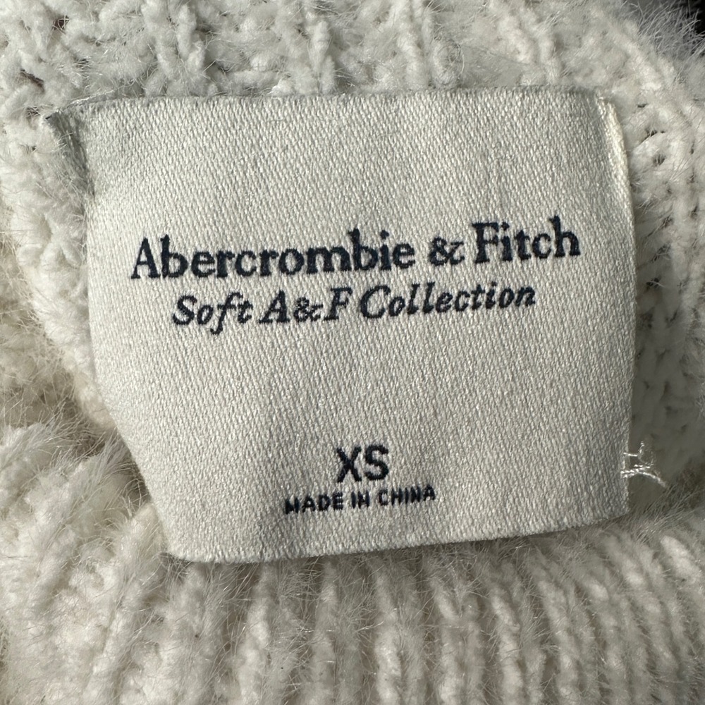 Abercrombie‎ & Fitch Soft A&F Collection Cream Ribbed Knit Turtleneck Sweater XS - Picture 4 of 9